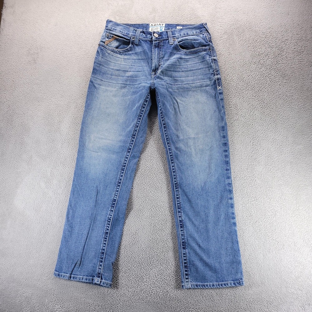 Ariat M2 Jeans Mens 34x32 Blue Relaxed Bootcut Construction Workwear